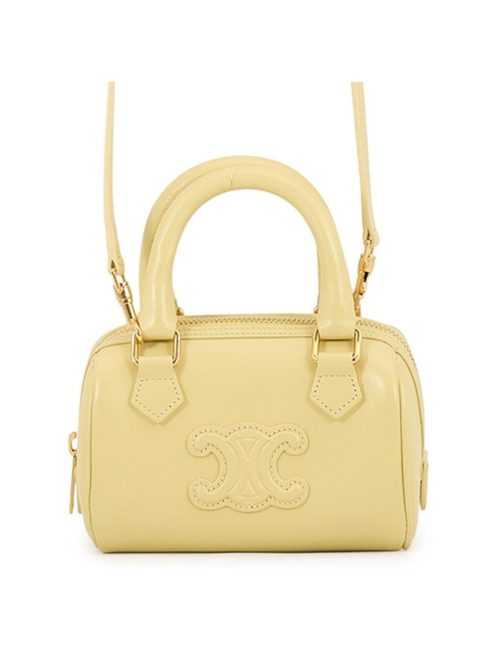 Celine Handbag Cuir Triomphe Mini Boston Smooth Calf Leather 2-Way